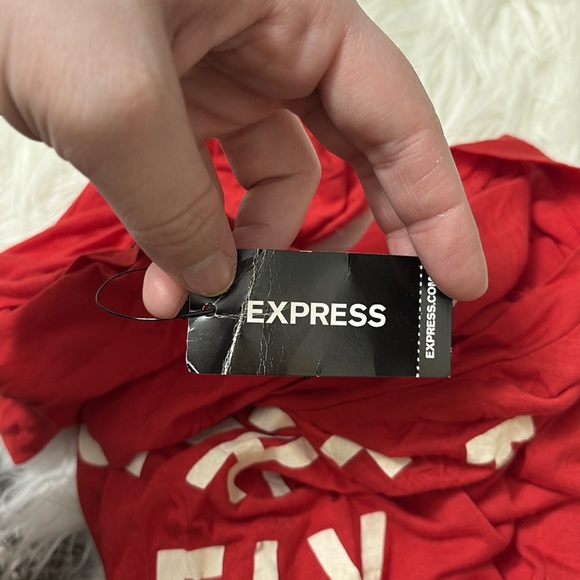NWT Express Red Let Sparks Fly Soft Shirt Size S - Picture 12 of 12